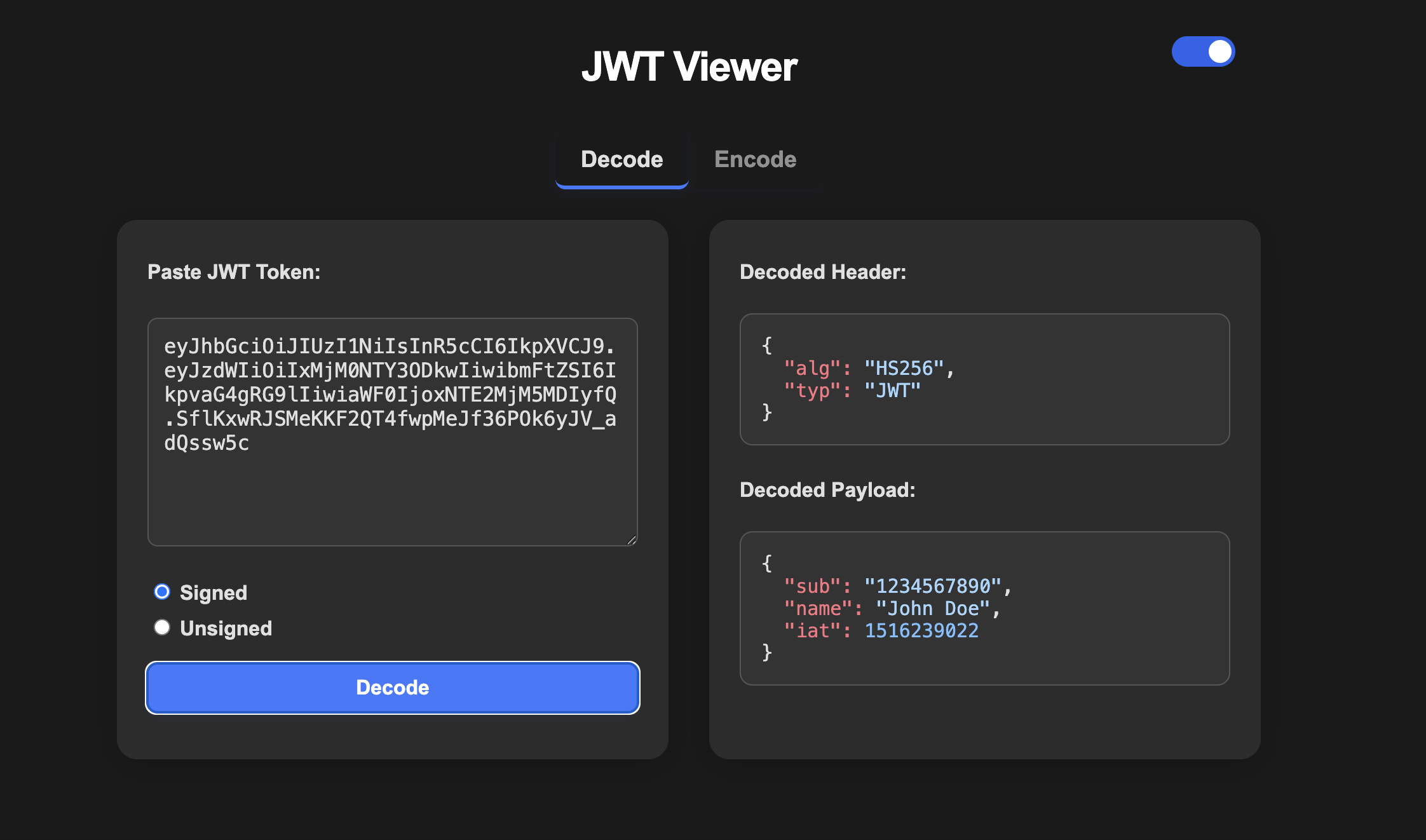 JWT Viewer